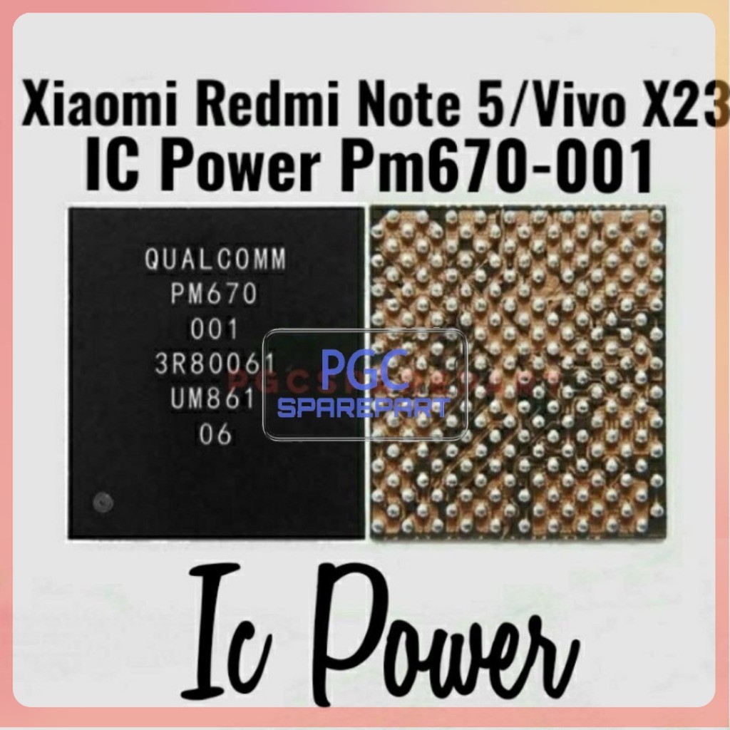 IC Power PM670-001 / pm670001 Untuk Xiaomi Redmi Note 5 / OP R17 / Vivo X23 / CPH1879 / PBEM00 / V18