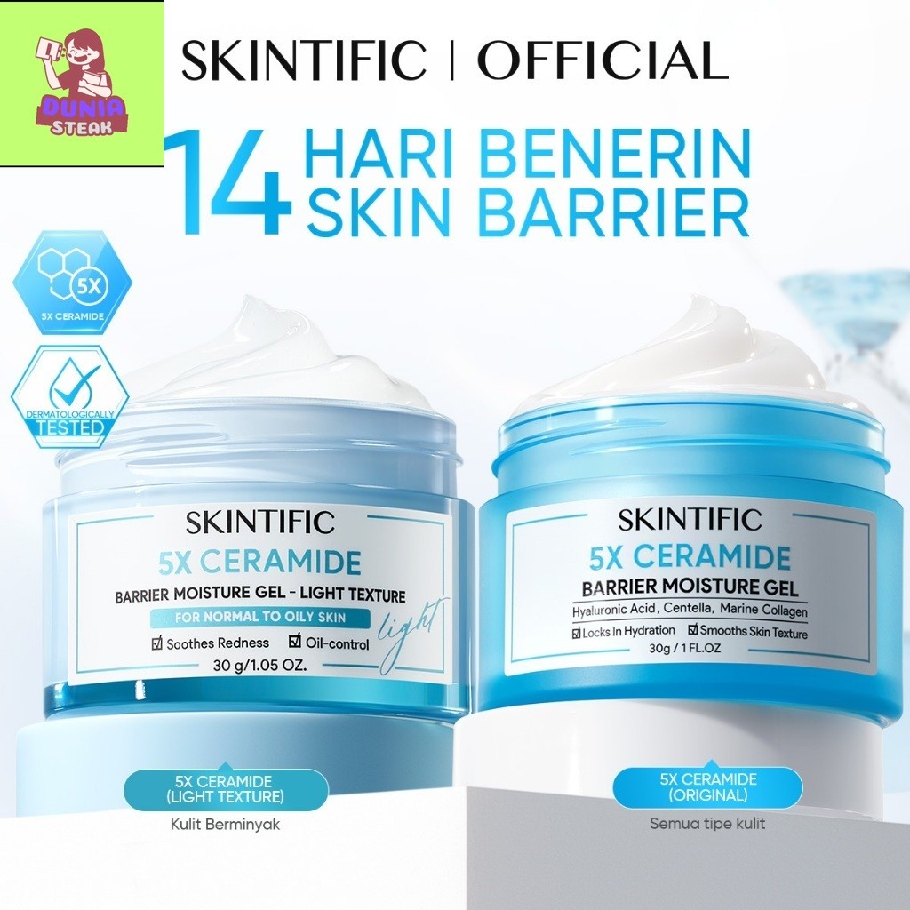 ds SKINTIFIC - 5X Ceramide Barrier Moisturizer Gel 30g | Cream pencerah Wajah Calming Whitening Brig