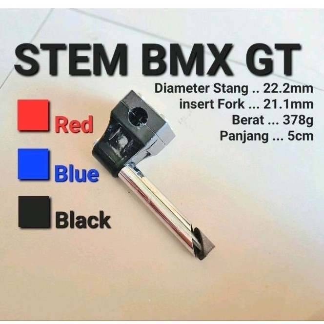 TERMURAH (( STEM BMX GT )) Tiang Stang Stem Sepeda BMX GT Model Hammer Untuk Fork Garpu Standar Stem