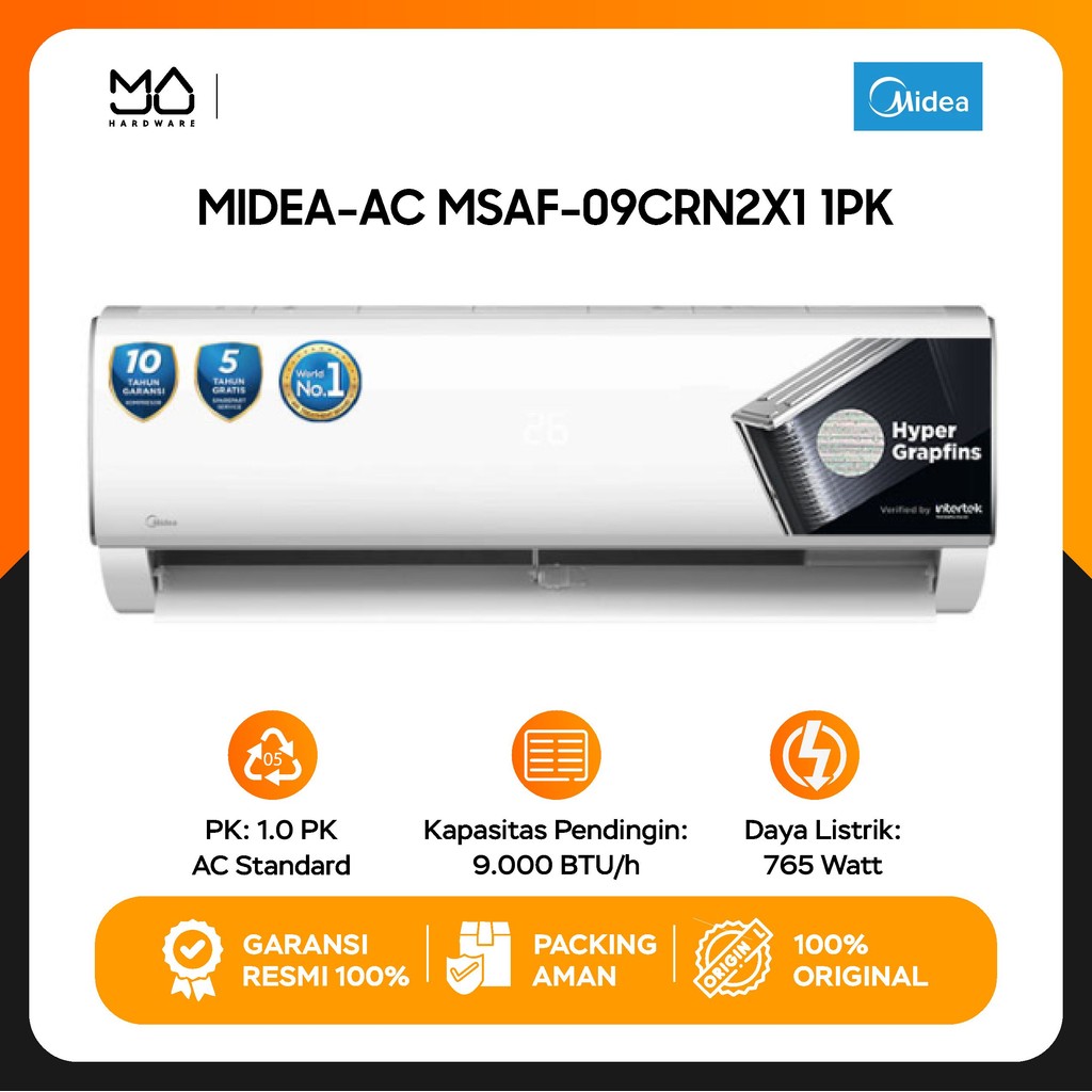 Midea AC Standard 1 PK R32 Series MSAF-09CRN2X AC Standard 0.5 PK Prime Guard Hyper Graphins Cepat D