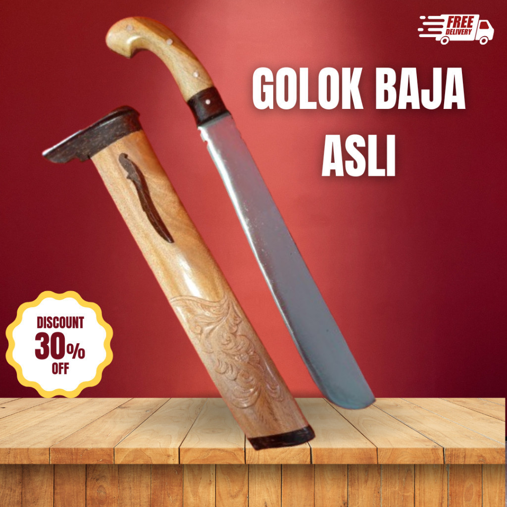 Golok Baja Asli Super Tajam — Golok Serbaguna Premium untuk Outdoor, Camping, & Dapur