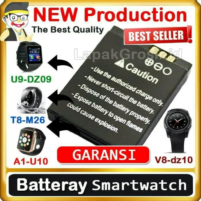 BATERAI DOUBLE POWER SMARTWATCH LQ-S1 DZ09 U9 U10 A1 MITO 555 BATRE