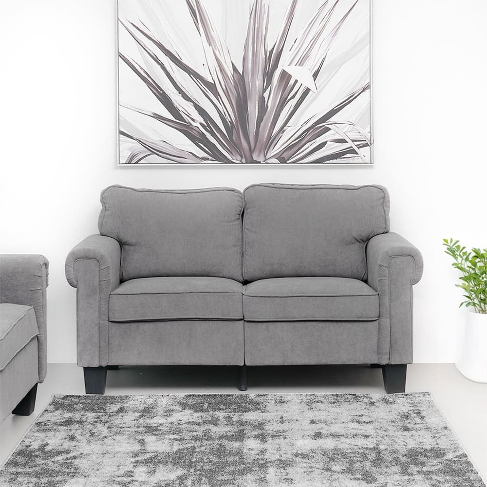 Informa Neo Langley Sofa Fabric 2 Seater - Abu-Abu Tempat Duduk Empuk Sofa Ruang Tamu Furniture Indo
