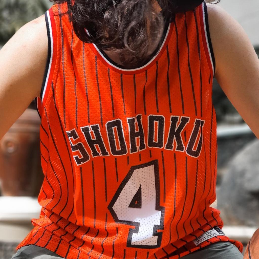 jersey basket slam dunk slamdunk shohoku merah pinstripe