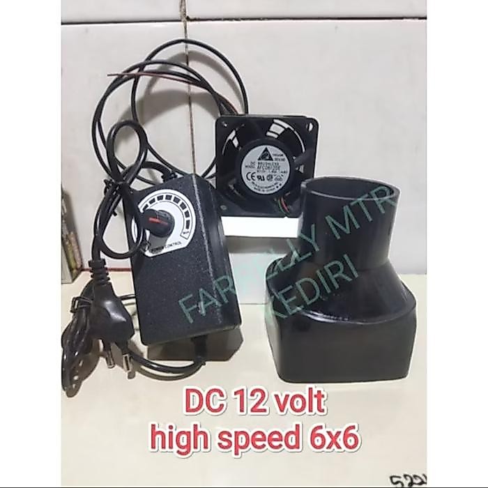 Paket Blower Kompor Oli Super Kencang .Blower DC 12volt fan ht speedm 16 3.30 Amper lengkap dengan