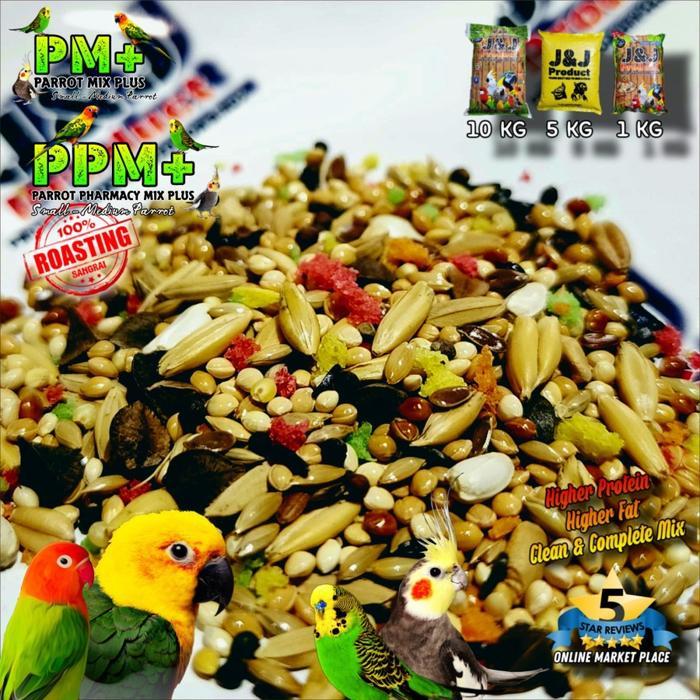Pakan Ternak Lovebird Parkit Falk J&J Parrot Mix Plus PM+ 1 KG - PM+