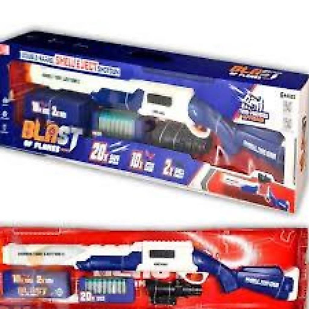 Toy Studio Mainan Anak Double Barrel Toy Blaster Soft Bullet EVA Bullet Karet Shell Eject Shotgun T6
