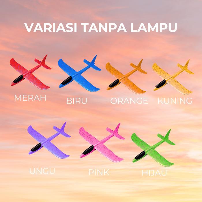 Mainan Pesawat Anak Flying Glider DIY Rakitan Busa Gabus Ringan Aman Seru Bisa Diterbangkan - Tanpa 