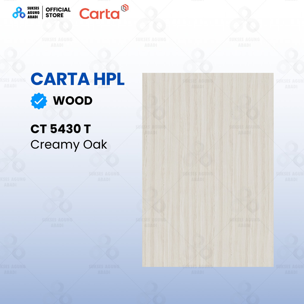 HPL CARTA CT 5430 T - Creamy Oak - Pelapis Furnitur Motif Kayu Oak Muda