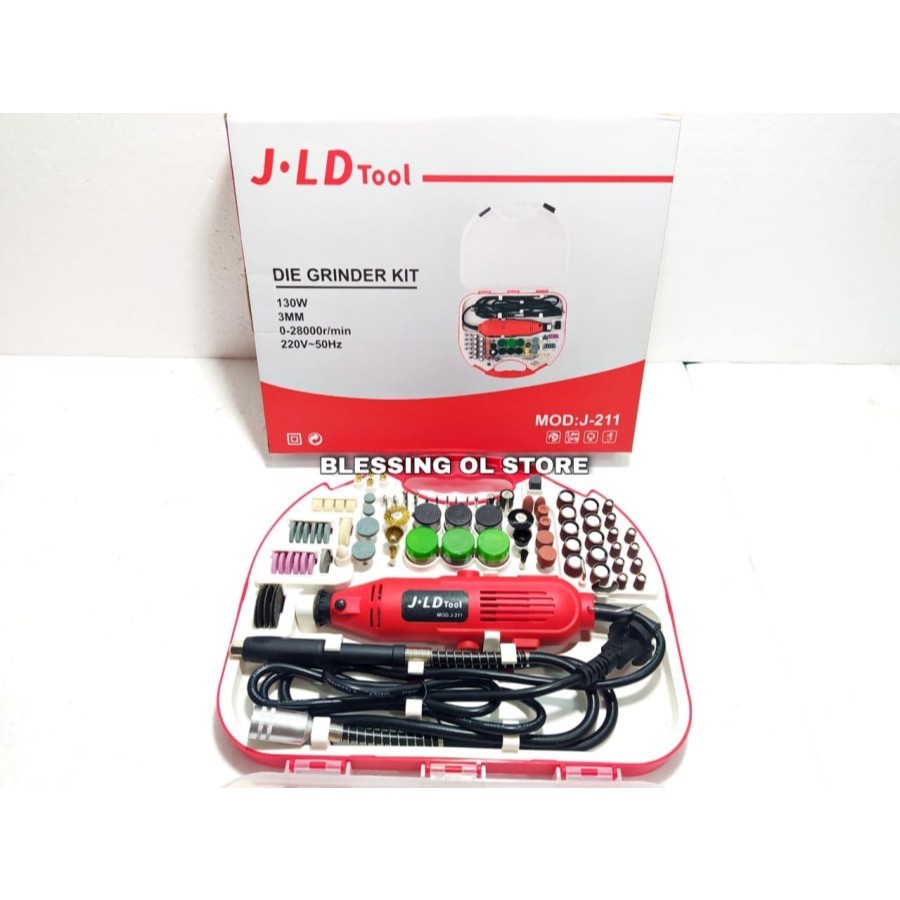 JLD J211 MINI DIE GRINDER /TUNER KIT MESIN GERINDA MINI 95 PC SET