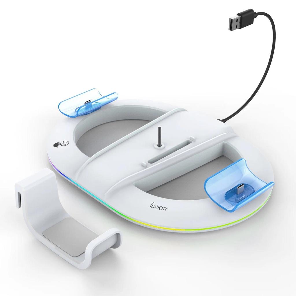 IPEGA Vertical Stand PGP5S045 for PS5 SlimPro,MultiFunction Dock with RGB Lighting, Headset Hook & D