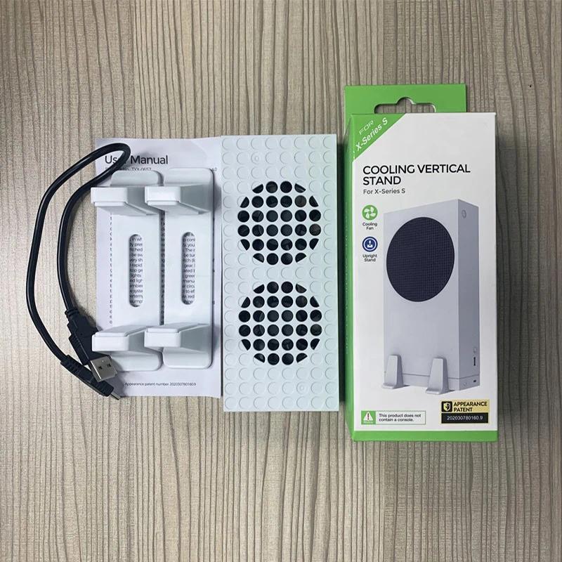 TYX-0658 for Xbox Series S Console Dual Cooler Vertical Fan System 2 USB Hub Charging Cooling Stand