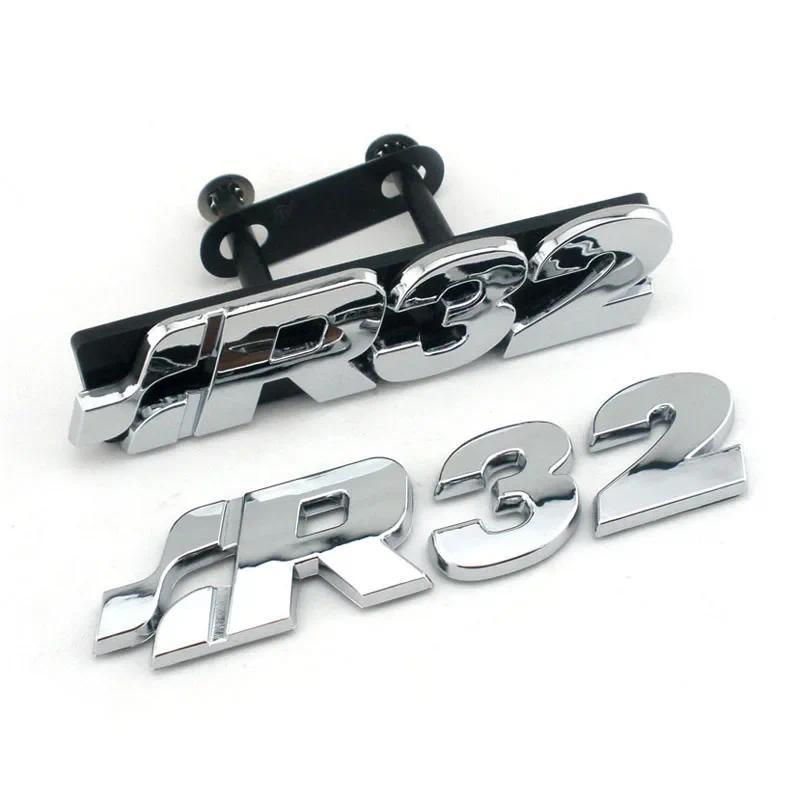 Golf R32 Chrome Front Grille Badge Emblem GOLF T R 32L V6 Rear Boot Tailgate Badge logo for Golf 4  