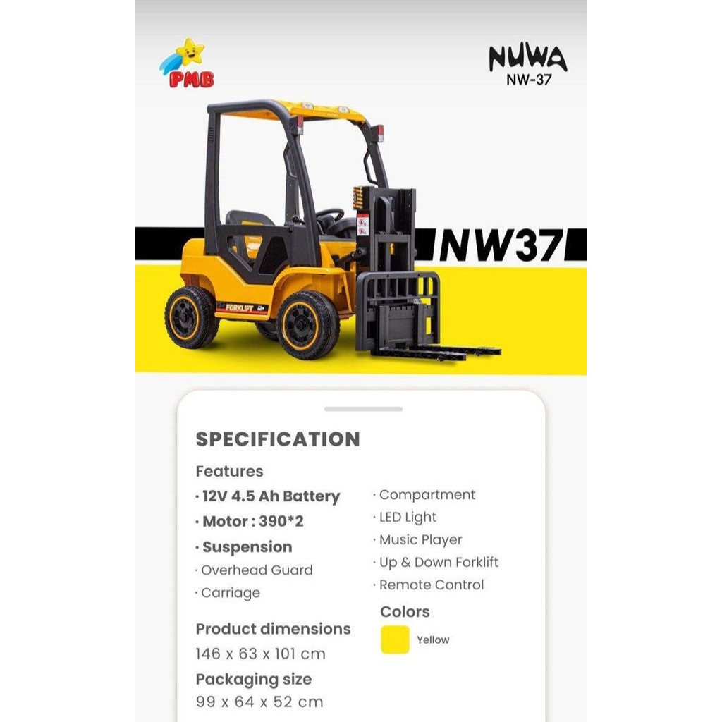PROMO Mainan Anak Mobil Aki Besar PMB Nuwa NW-27