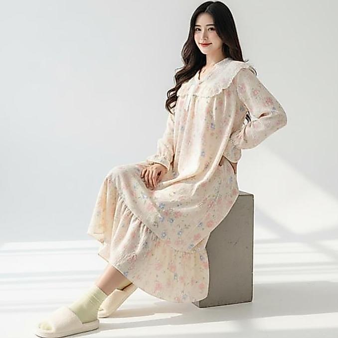 Whell- Novara Daster Nita Cotton Spandek Terbaru Lengan Panjang | Daster Motif Bohemian Casual Lenga