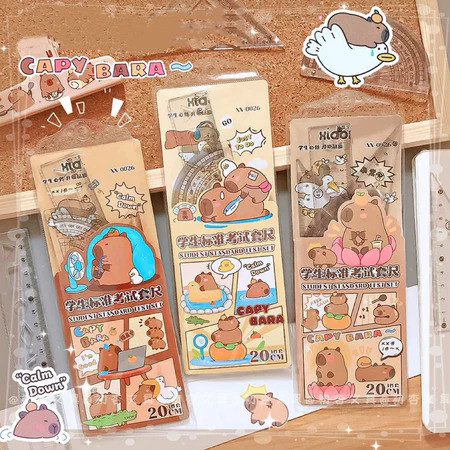 

HM Set Penggaris 4in1 CAPYBARA - Busur 180°, Segitiga Siku, Segitiga Sama Kaki, Penggaris 20cm