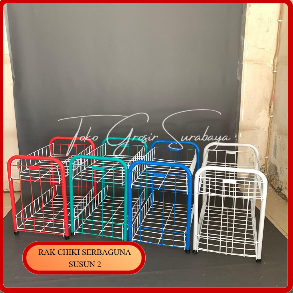 Rak Chiki Serbaguna Mini Susun 2 / Rak Keranjang Snack / Rak Susun / Rak Mini Market