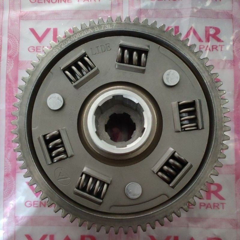 Clutch Assy Rumah Kopling Set Komplit Viar Karya Roda3 (73T) Kampas Kopling 7 ORIGINAL VIAR