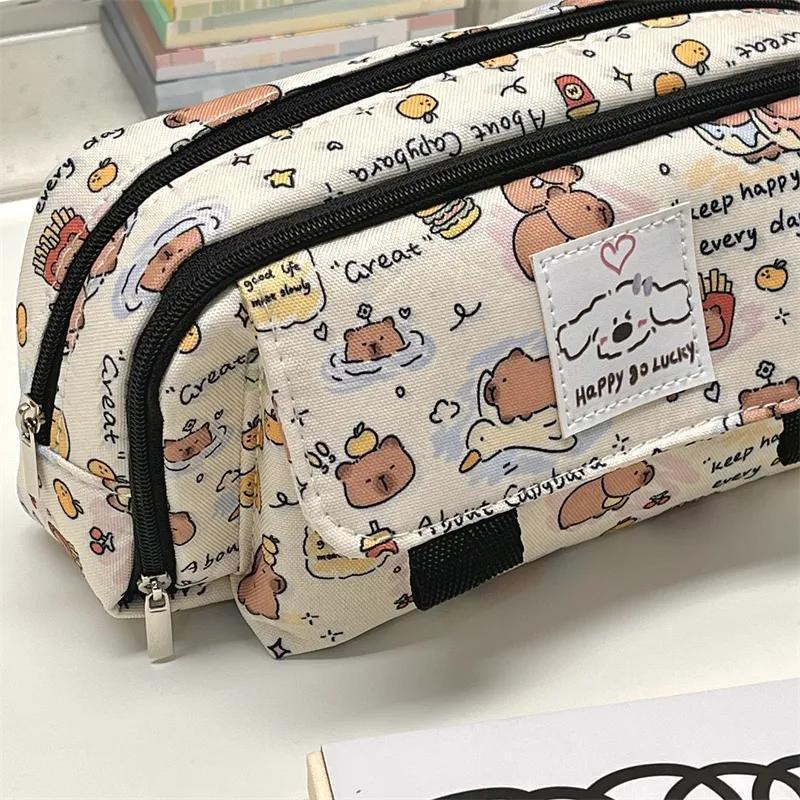 

[Hercyna] Tepak Pensil Happy Go Lucky Besar Muat Banyak Sekolah SMP SMA Pencil Case Lucu Wadah Tempat