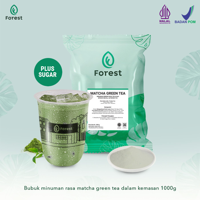

New Bubuk Minuman Teh GREEN TEA PLUS GULA Powder 1000 gr - FORESTPremium