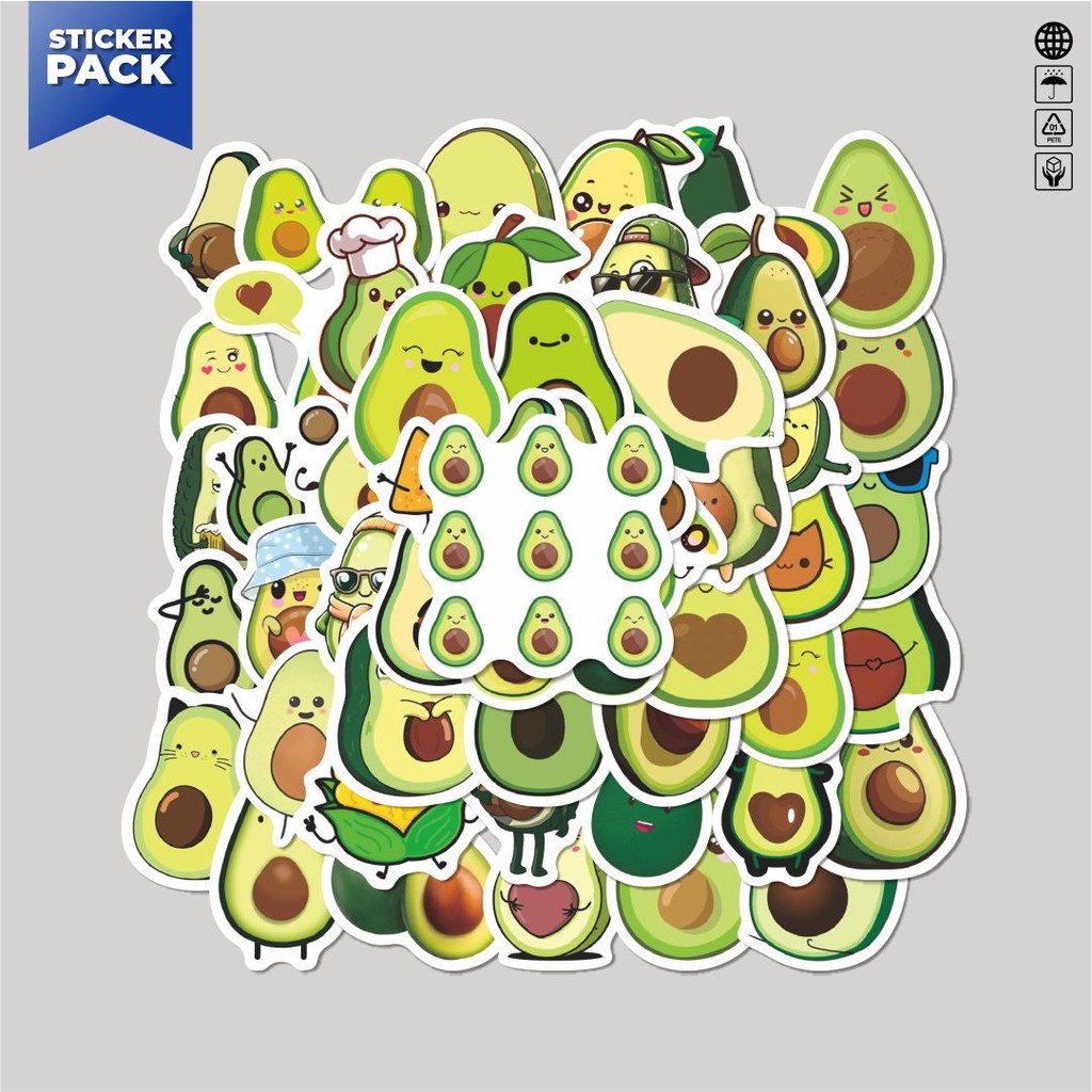 

[100PCS]Stiker Pack Stiker Buah Alpukat V1 Aesthetic Vinyl Anti Air Dekorasi Sticker Laptop Buku Journal Koper Helm Casing HP Gitar Helm Skateboard