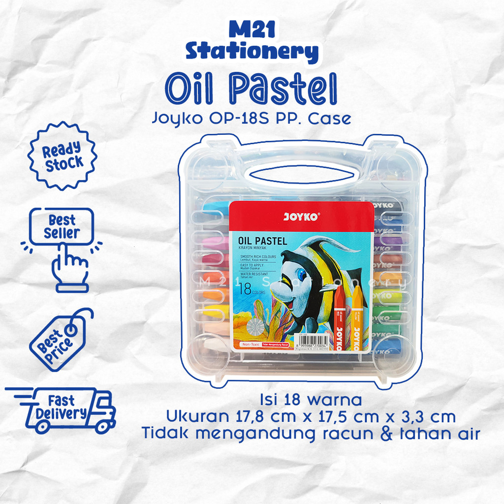 

OIL PASTEL JOYKO OP-18S (PP.CASE) / OP18S HEXA ORIGINAL CRAYON KRAYON LOMBA MEWARNAI ANAK ALAT TULIS