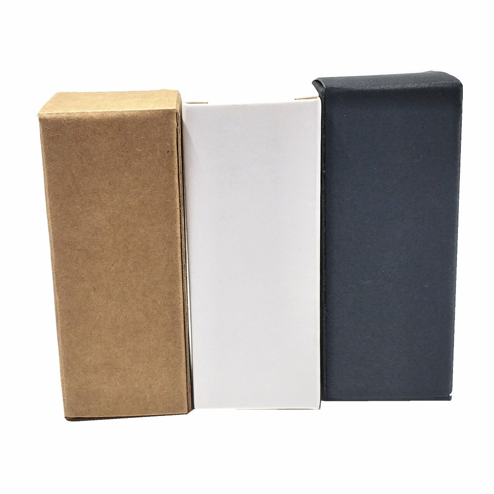 

50Pcs White/Black/Brown Kraft Paper DIY Crafts Packing Box Paperboard Package Box Small Perfume Bottle Foldable Pack Box