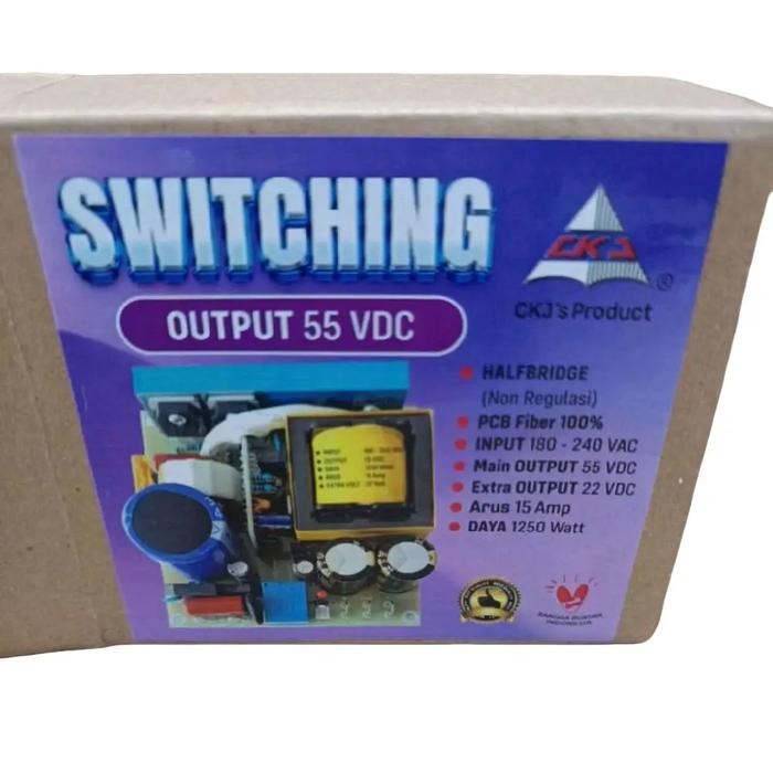 (BACA DESKRIPSI) CKJ Power Supply Switching Half Bridge CKJ SMPS 55VDC 1250 Watt Output 55VDC CT 15A