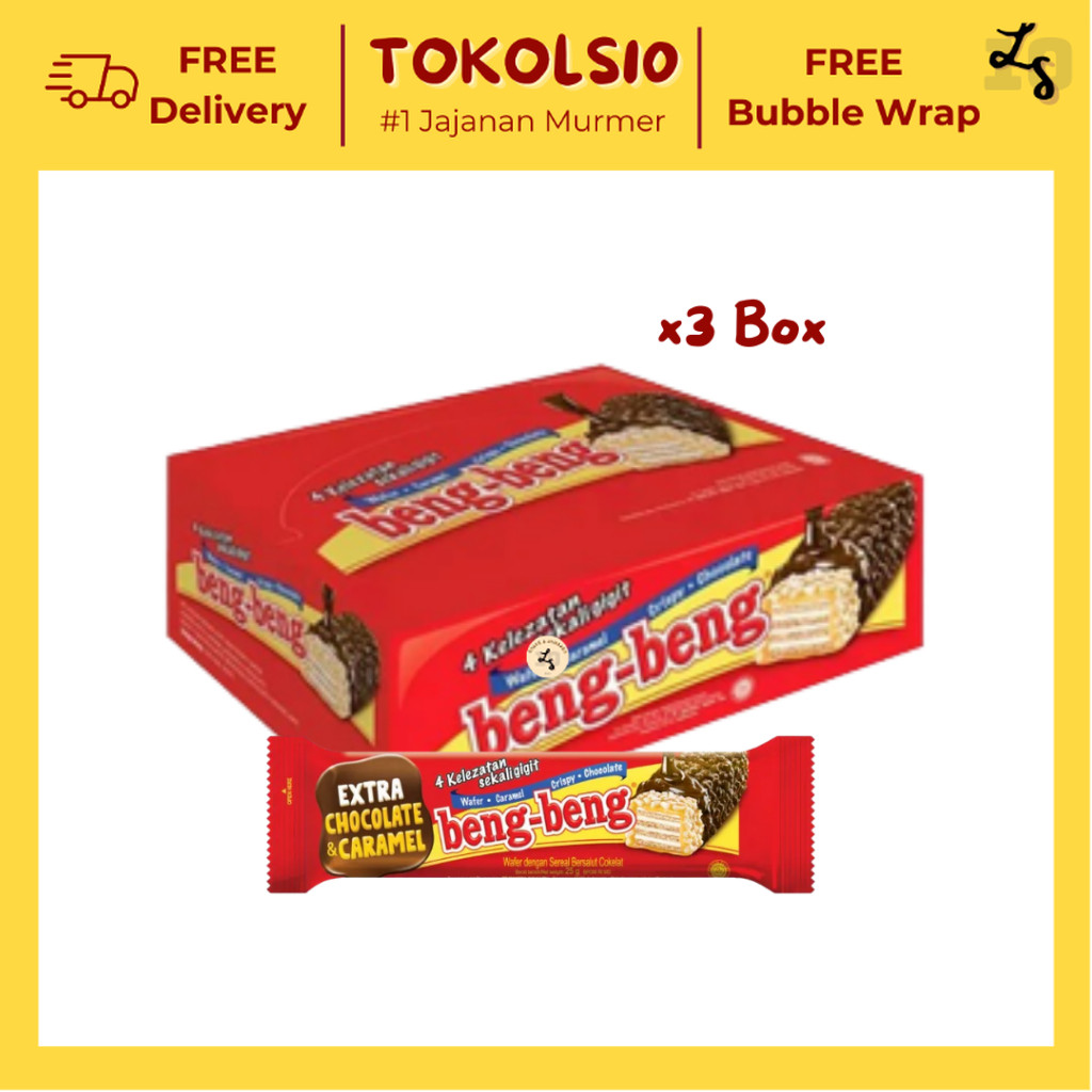 

[3 BOX LEBIH HEMAT] Beng-Beng Wafer Crispy Caramel 1 Box 17 pcs x25gr
