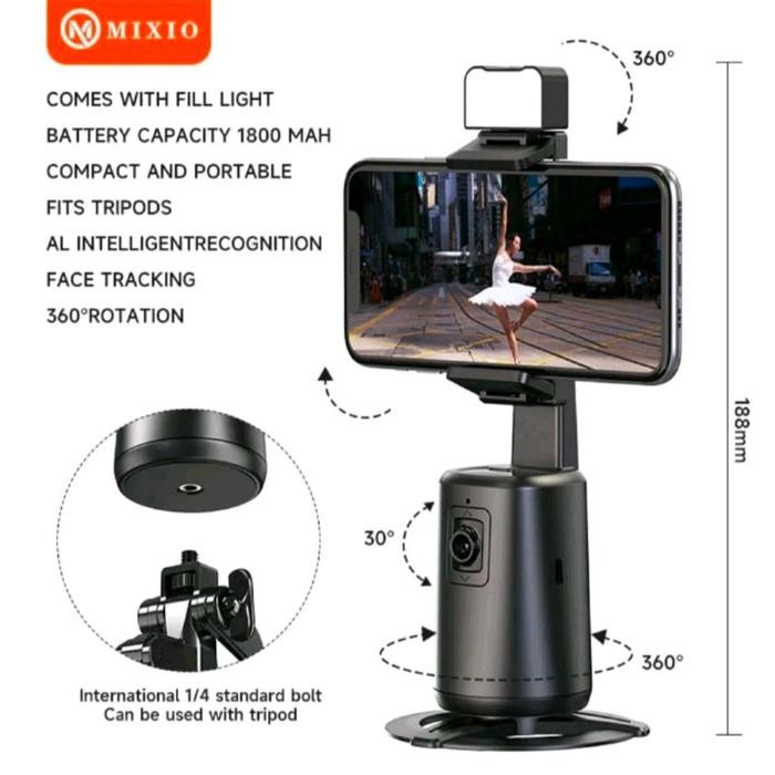 MIXIO A200 Auto Face Tracking Gimbal Handphone Stabilizer 360° - gimbal a200