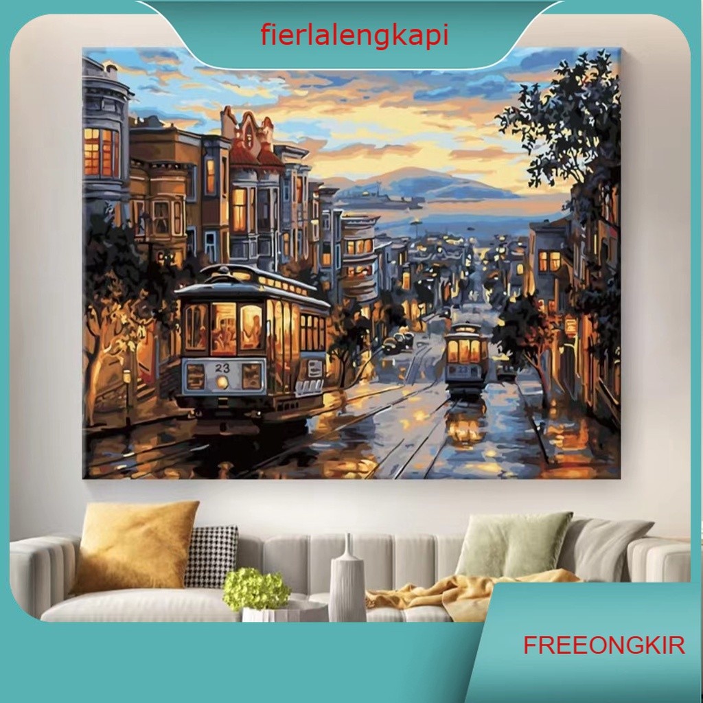 

DIY Painting Canvas Paint By Number kit Lukisan 40x50cm