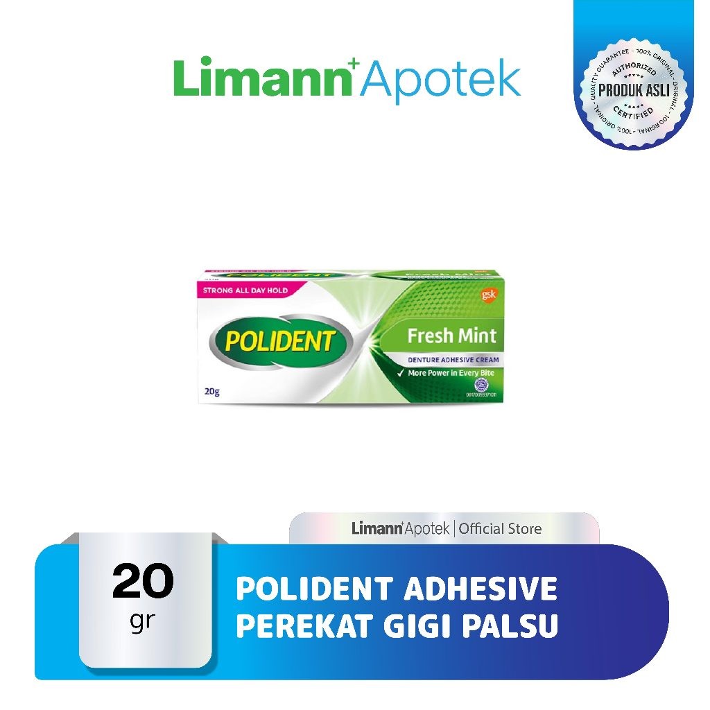 POLIDENT Fresh Mint Perekat Gigi Palsu / Polident Lem Gigi