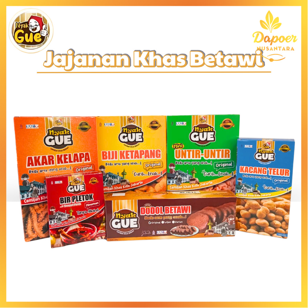 

Jajanan Betawi Nyak Gue Tradisional Renyah | Oleh-oleh Khas Jakarta kemasan praktis