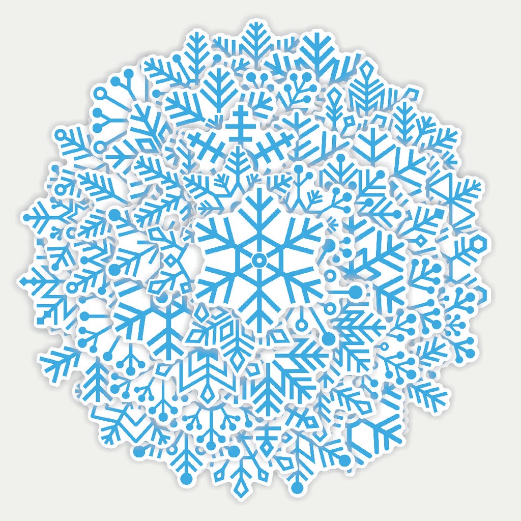 

Sticker Pack Stiker Snowflake [Kepingan Salju] Dekorasi Lucu Kreatif untuk Notebook, Skateboard, HP
