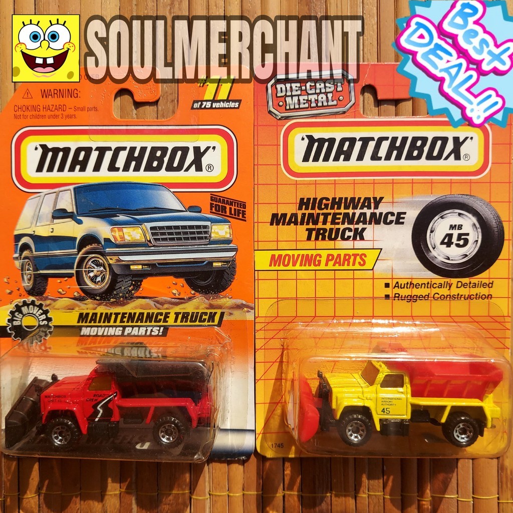 Matchbox Highway Maintenance Truck Moving Parts Diecast Alat Berat