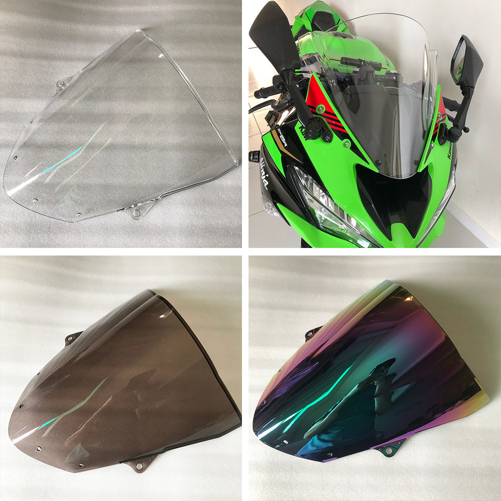 ZX6R Motorcycle Windshield Windscreen Double Bubble Wind Deflector For 2019 2020 2021 2022 Kawasaki 