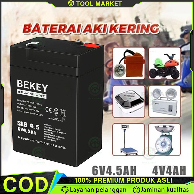 Baterai Aki Kering  6V 4,5Ah +level Baterai / 6v 12ah Baterai UPS Battery Lampu Emergency/Aki Kering