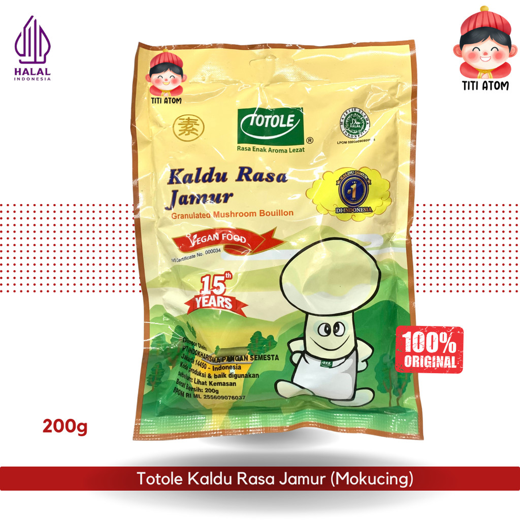 

Totole Kaldu Bumbu Masak Rasa Jamur Vegetarian Vegan NON MSG (Mokucing) 200g