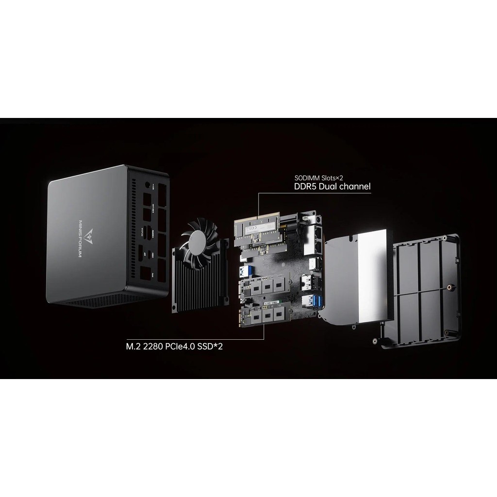 MINISFORUM UM890 AMD Ryzen 9 8945HS Mini PC /UM880 Pro Ryzen 7 8845HS 2*DDR5 2*PCIe SSD 2*2.5G Oculi