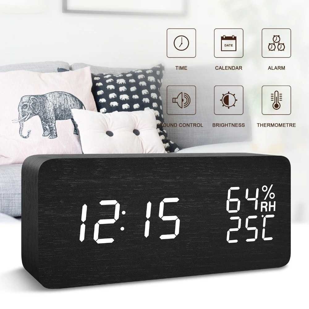 [ ALFA ] LikyYou Jam Meja Digital LED Clock Temperature Humidity Control - CYP-105