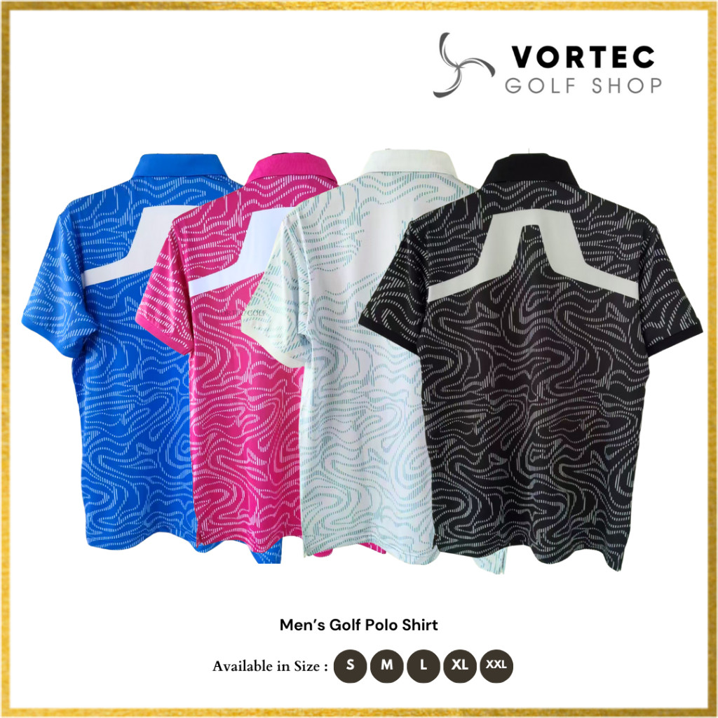 JL Men Golf Polo Shirt - Kaos Olahraga Golf Tennis Lari Paddle - Polyester DryFit