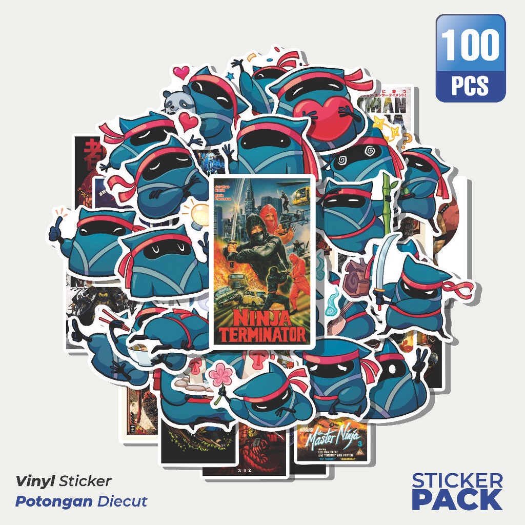 

100 PCS STIKER Kartun Nichi Waterproof Aesthetic- Untuk Laptop, Motor, dan Helm - Paper Stationery Pack