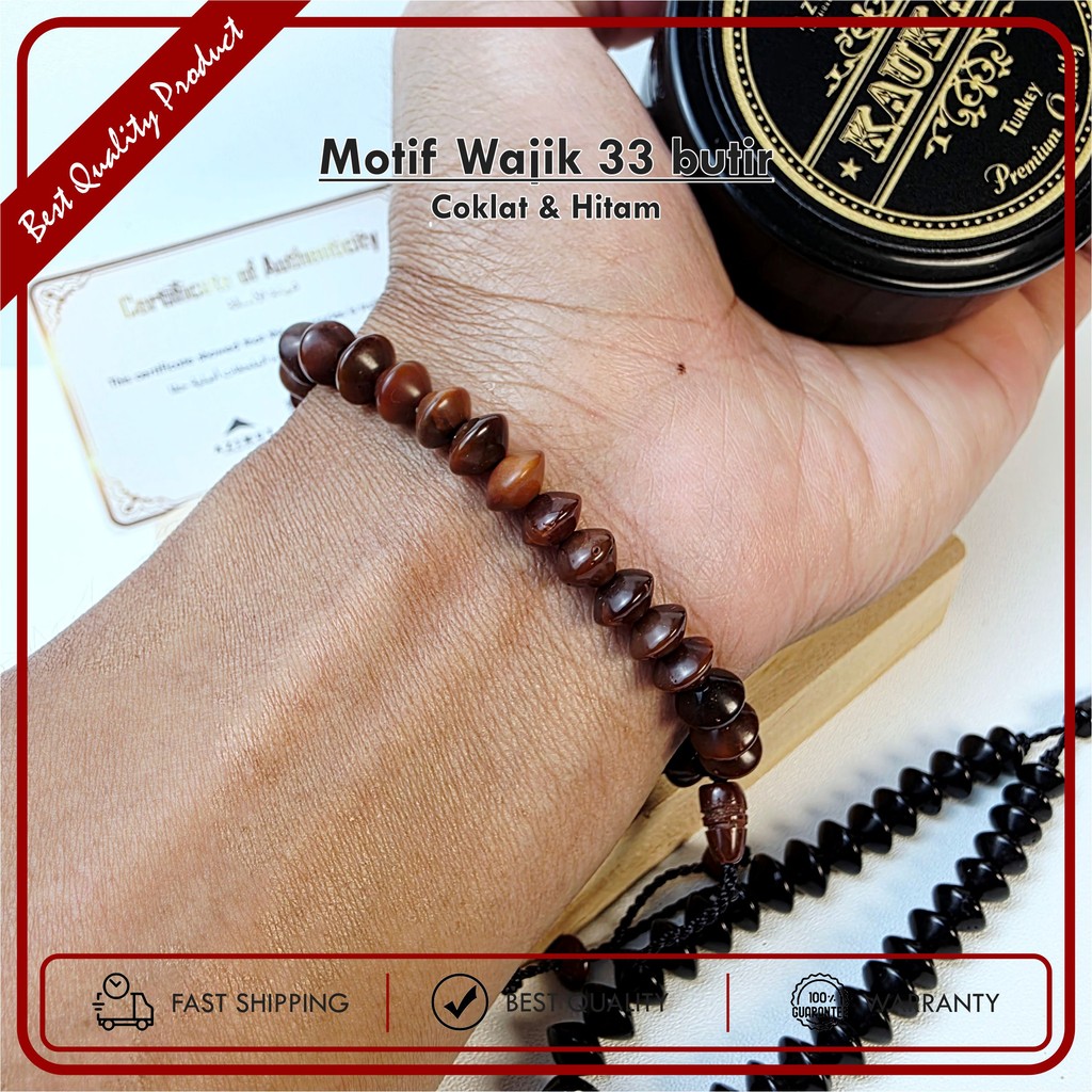 Gelang Kokka Kokka kaukah Asli - Berserttifikat | Gelang Kokka tasbih kayu kaoka motif wajik isi 33 