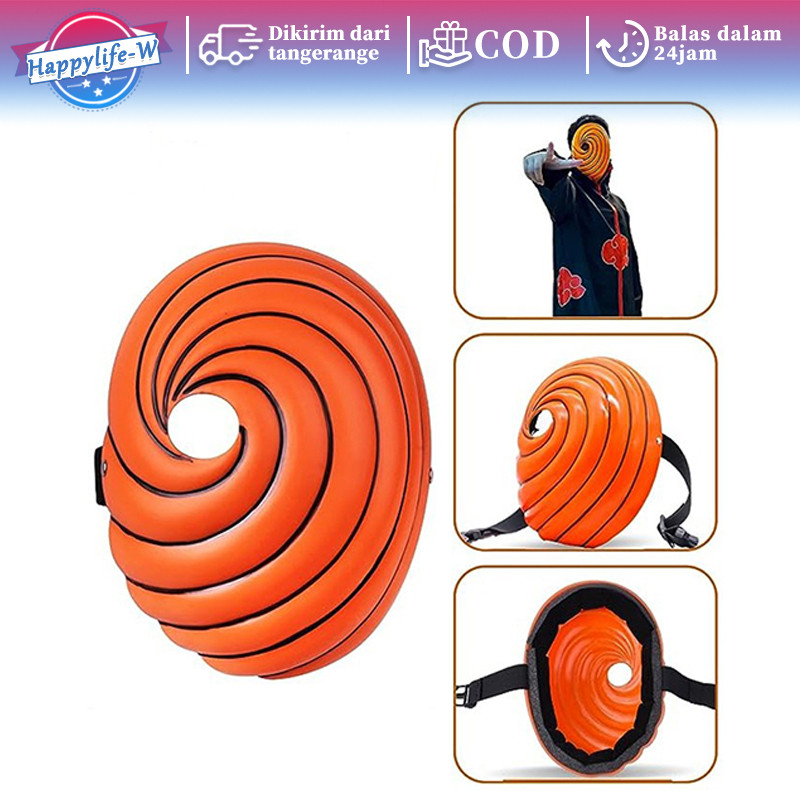 Topeng Obito Mask Obito Orange Tobi Obito Uchiha Naruto Cosplay Anime Akatsuki Kostum Cosplay