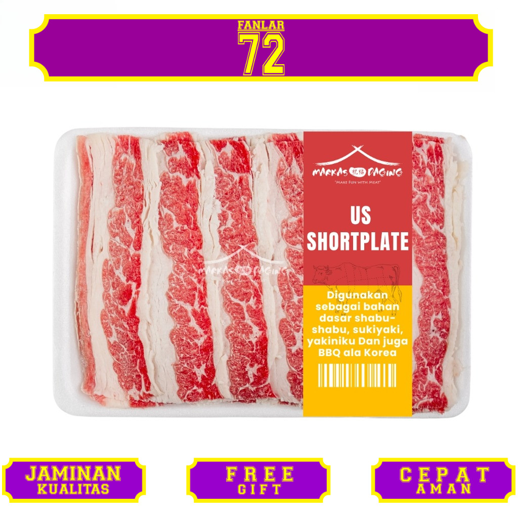 

US Slice Beef / DAGING SAPI Shortplate 500gr / RICEBOWL / Yakiniku - Markasdaging