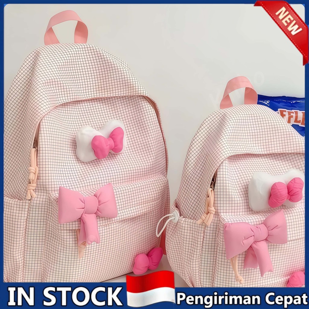 Tas Pink Tas Wanita Lucu Pink Bag Kupu-Kupu Tas Ransel Wanita