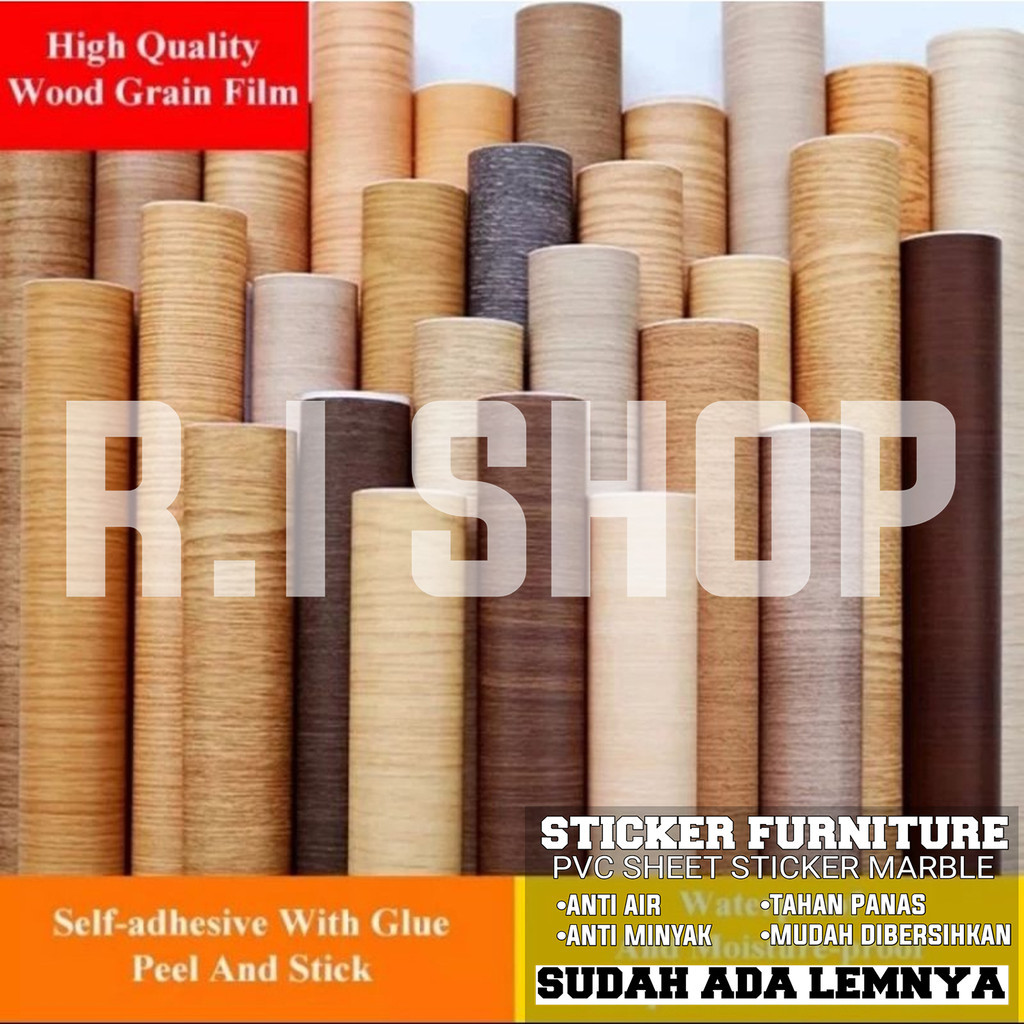 stiker kayu PVC pelapis furinture meja lemari anti air dan minyak premium