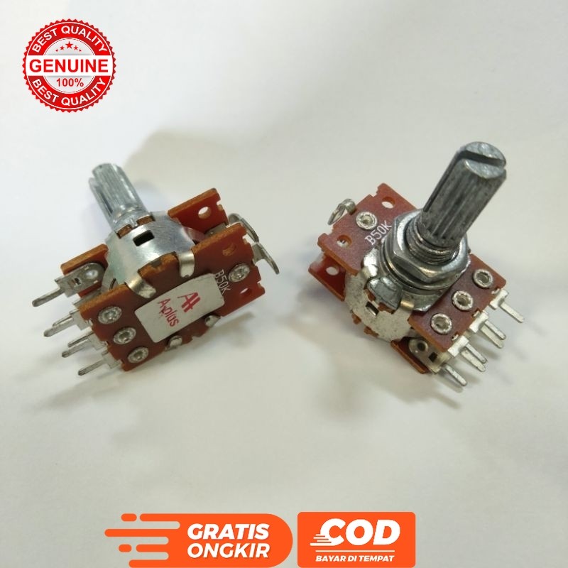 POTENSIO STEREO STR + CT 50K 50 K POTENSIOMETER B50K KILO
