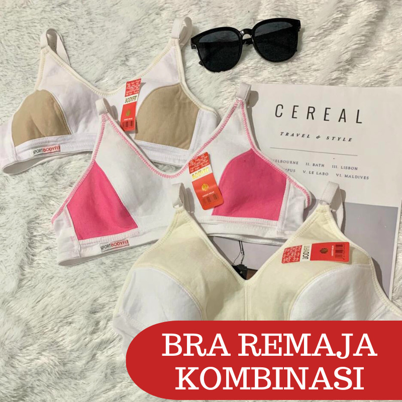 BH/BRA SPORT WANITA BODY FIT / BODI FIT TANPA BUSA DAN KAWAT LIST KARET KOMBINASI/BRA MAU LEE/BRA BE