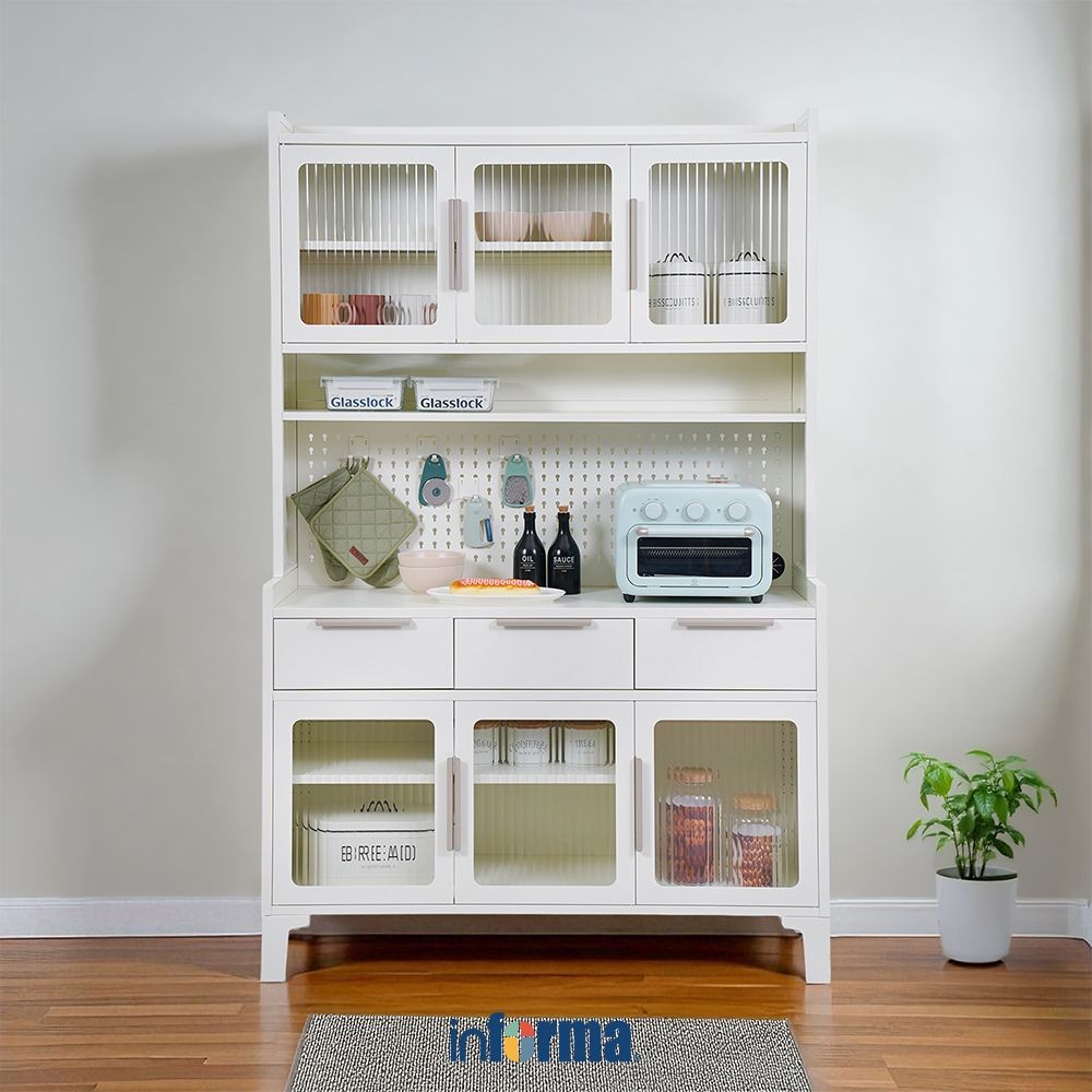 Informa Jerald Kabinet Dapur Metal - Krem Kitchen Cabinet Lemari Kabinet Serbaguna Furniture Indoor 